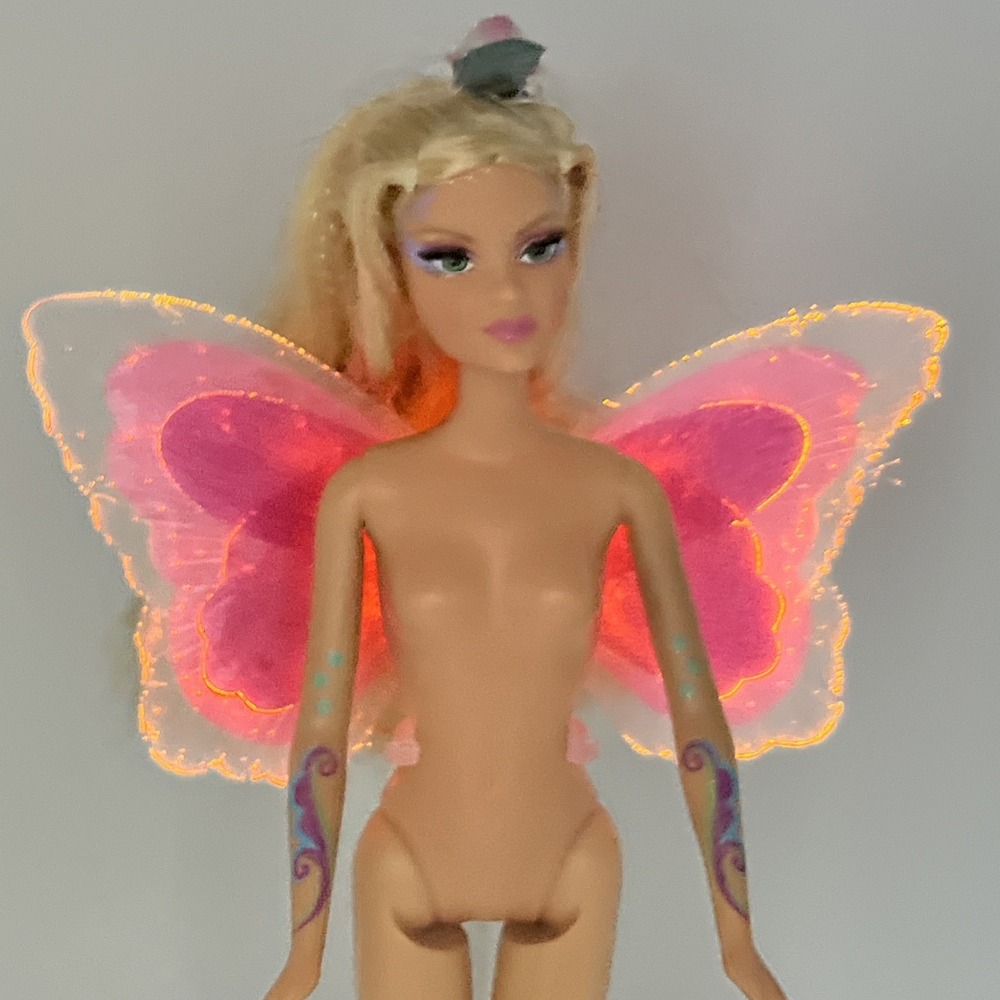 Barbie Fairytopia Elina Doll 2004 Mattel Light-Up Wings Works NUDE